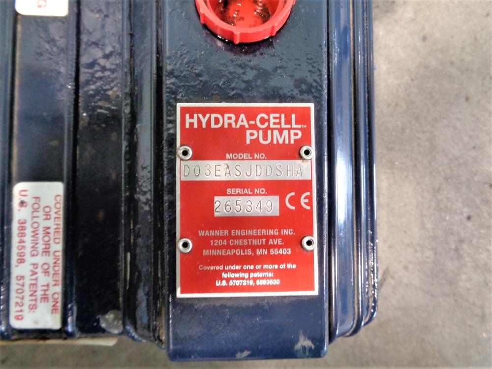 Wanner Hydra-Cell Sealless Pump D03EASJDDSHA with WEG 3HP Motor